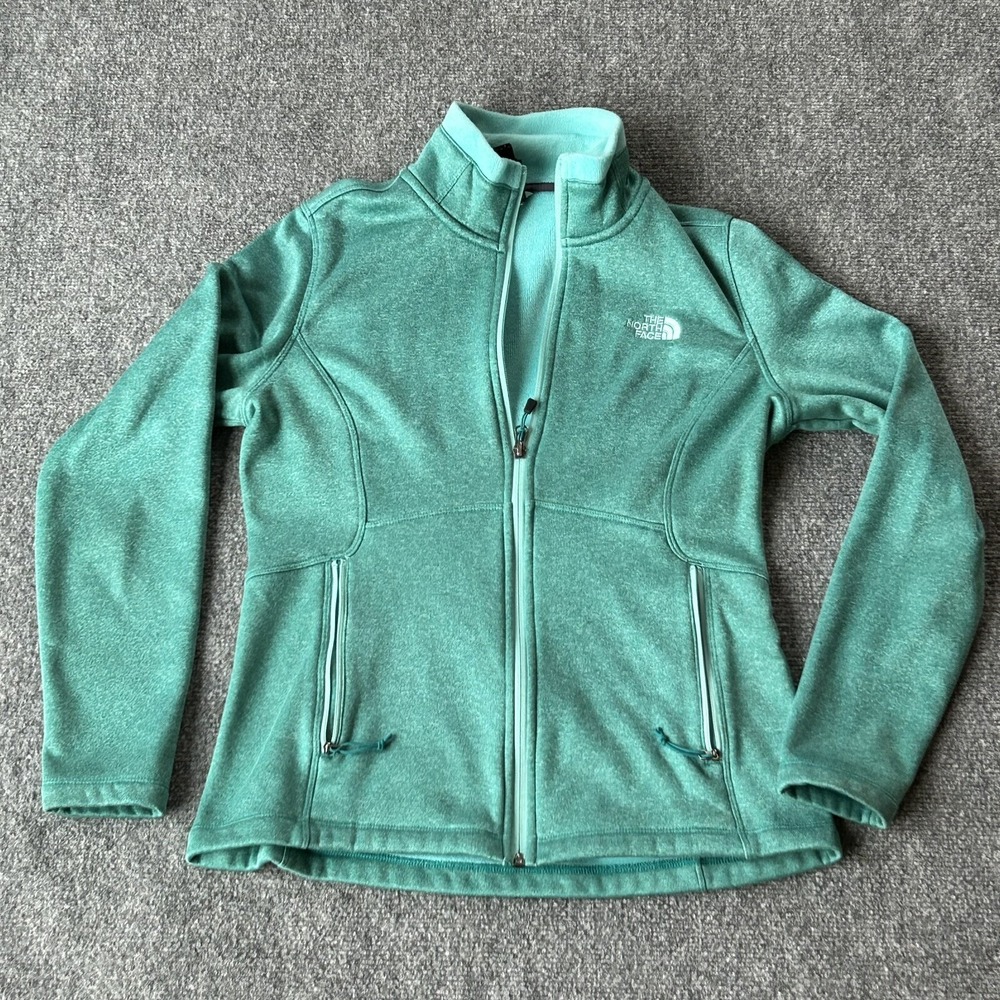 The North Face Jacket Women's Medium Green AGAVE hardface Fleece Full‎ Zip